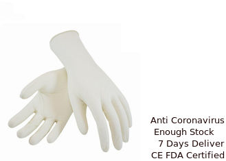 China Prenda impermeable quirúrgica 100% del material del látex de los guantes de la mano del examen médico proveedor
