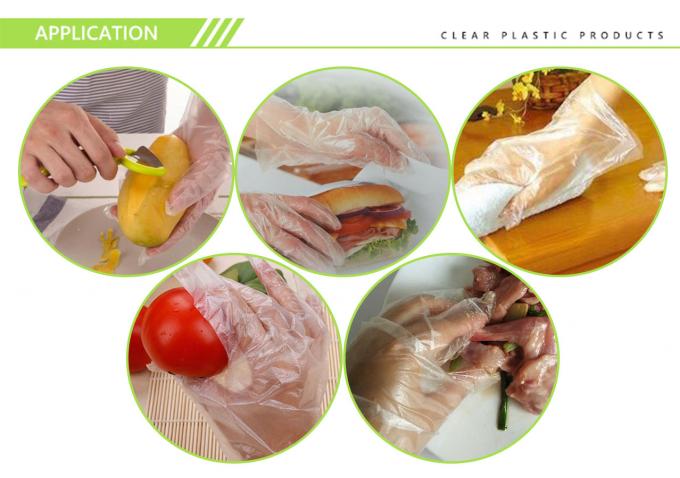 Guantes disponibles resistentes impermeables del plástico de polietileno para la categoría alimenticia